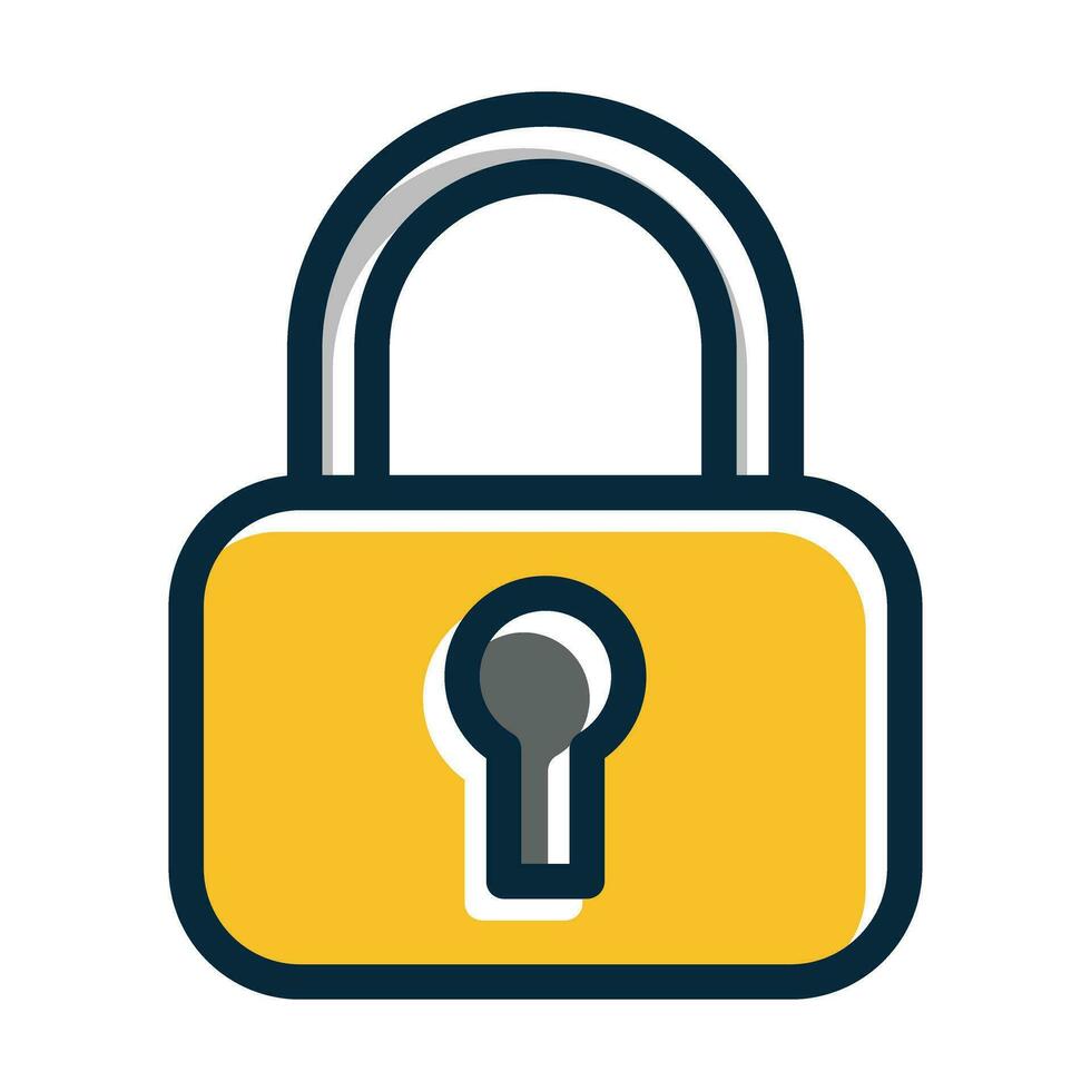 Lock Vector Thick Line Filled Dark Colors