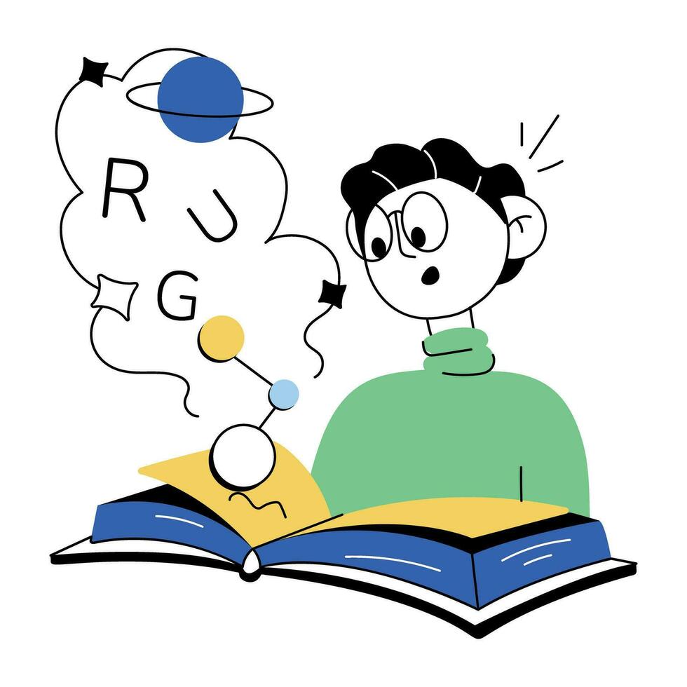 Trendy Science Student vector