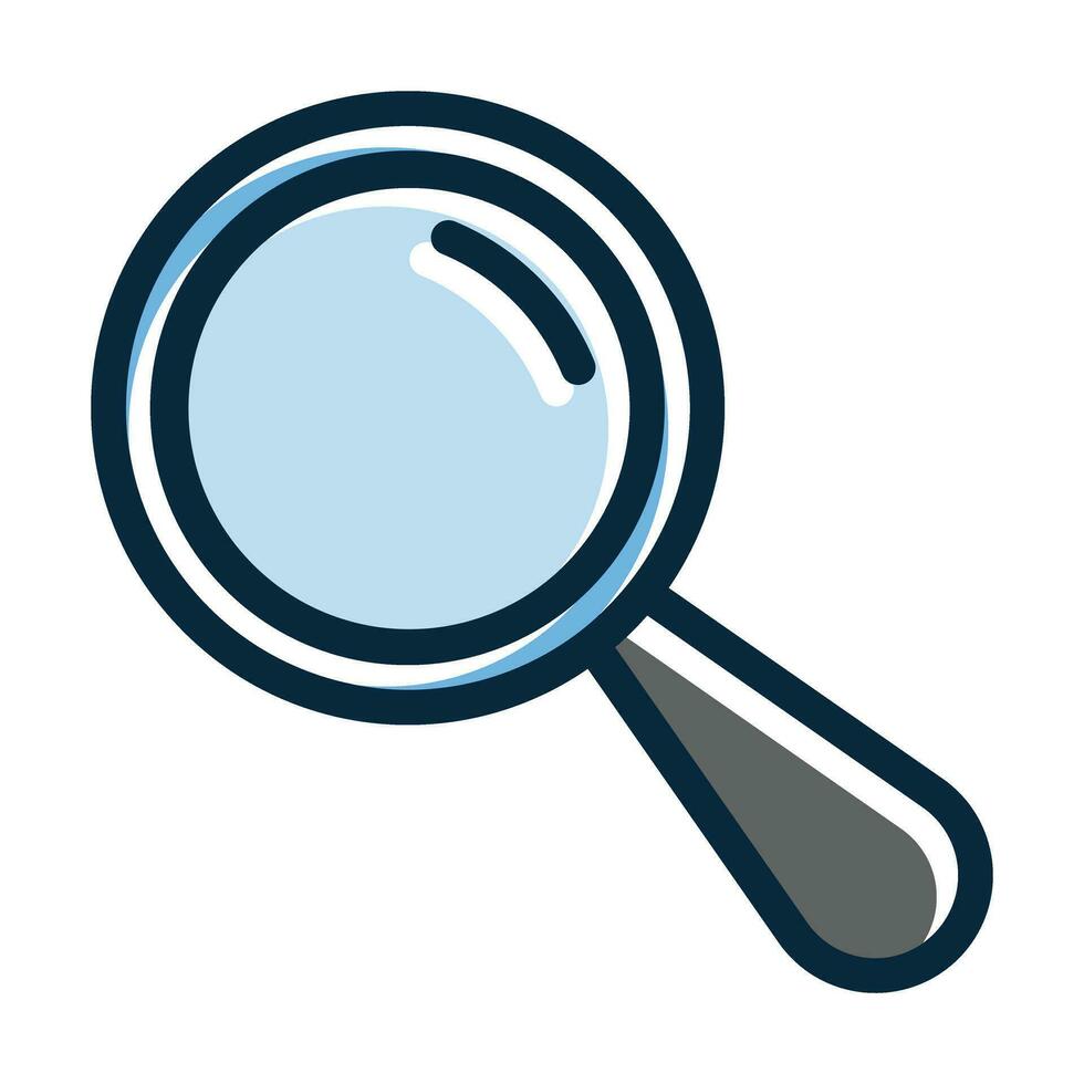 Magnifying Glass Vector Thick Line Filled Dark Colors