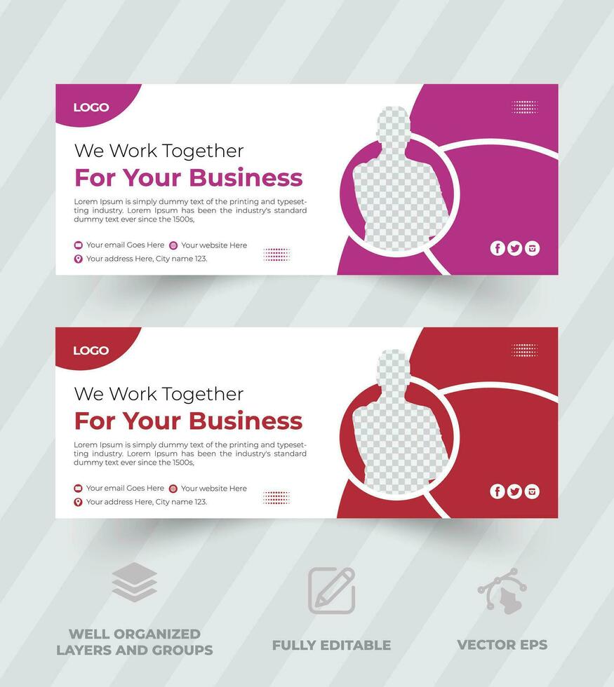 Digital agency Abstract Corporate business facebook cover template, Corporate business social media design Facebook cover template. vector