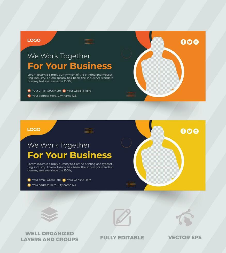 Digital agency Abstract Corporate business facebook cover template, Corporate business social media design Facebook cover template. vector