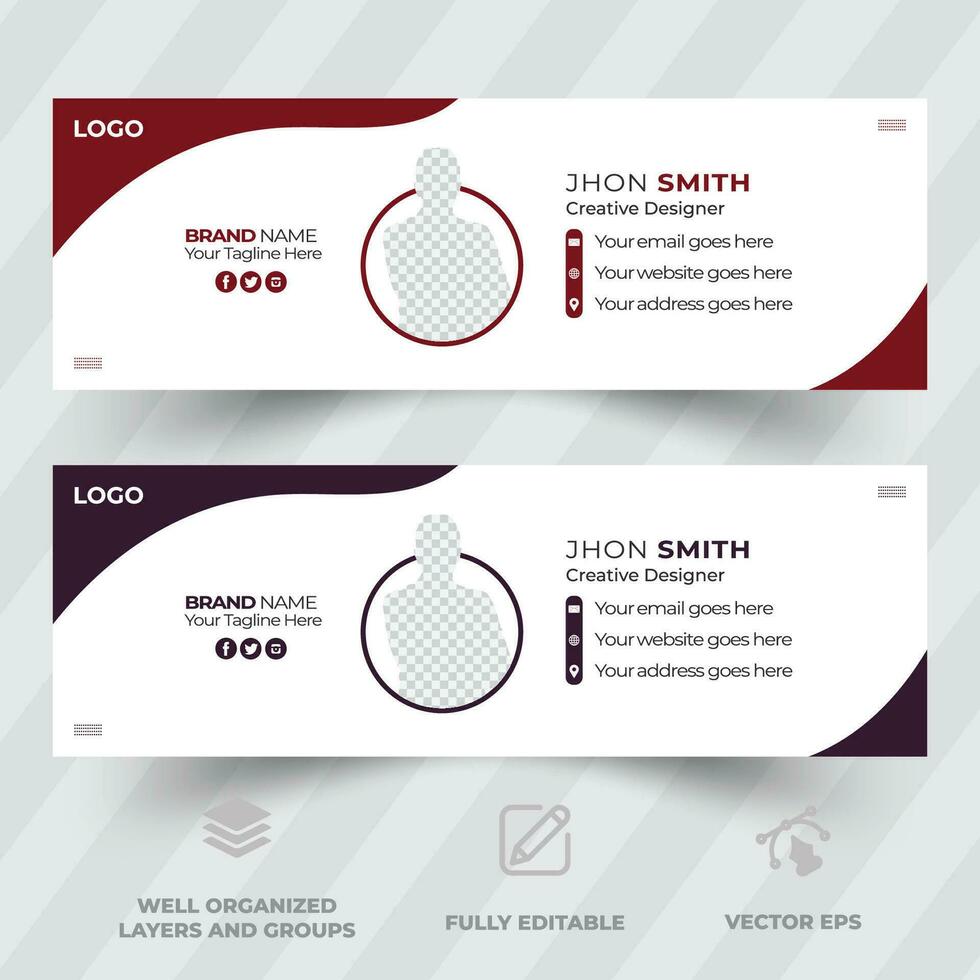 Professional Email Signature Template Modern and Minimal Corporate email signature Layout vector