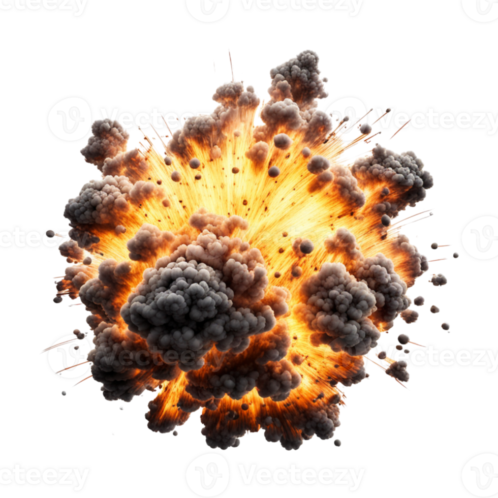 AI generated Explosion Isolated on Transparent Background png
