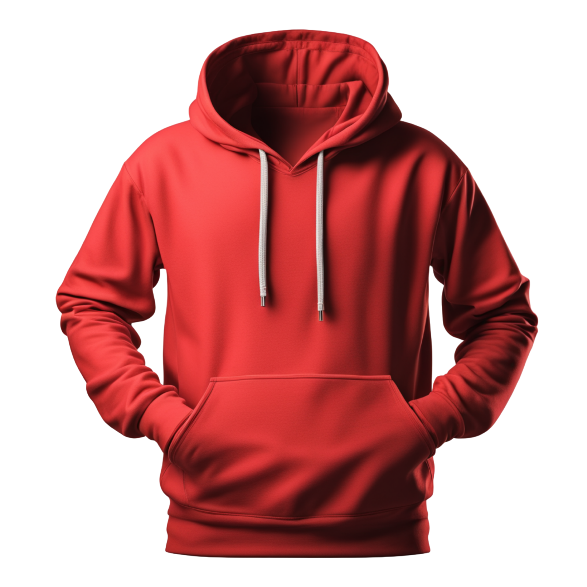 AI generated Red Blank Hoodie Isolated on Transparent Background