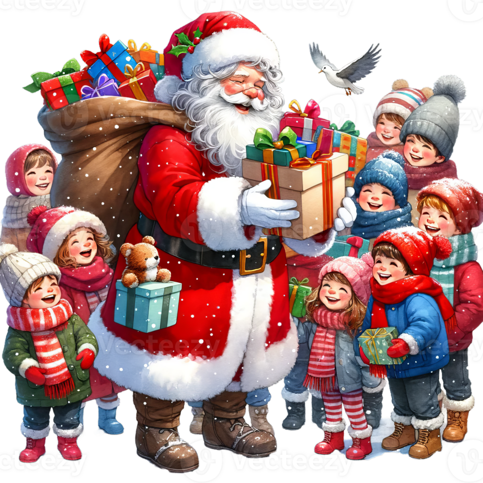 AI Generated Santa Joyful Gift Giving Moment 34798398 PNG ai-generated-santa-joyful-gift-giving-moment-34798398-png