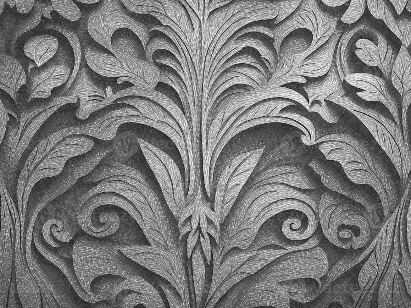 decorative wall with carved patterns photo