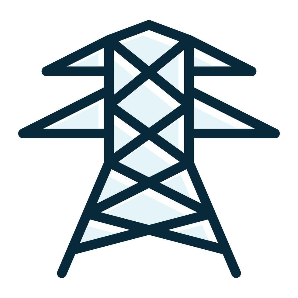 Power Line Vector Thick Line Filled Dark Colors