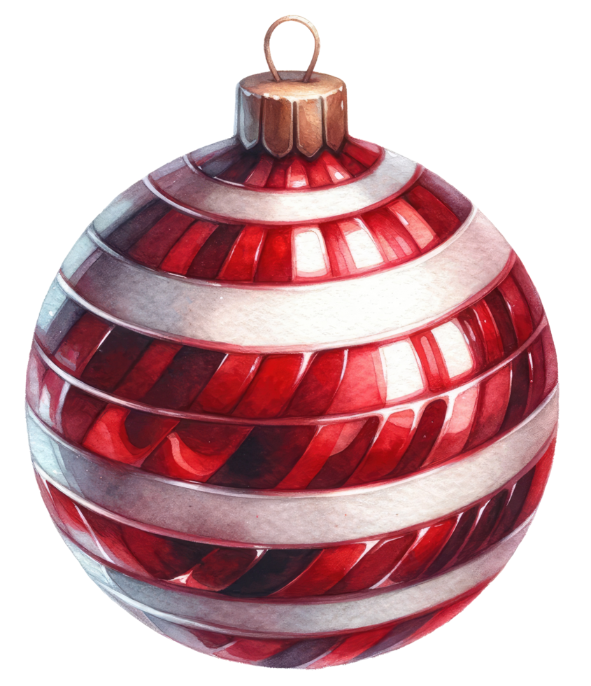 AI generated Elegant Striped Christmas Ornament isolated png