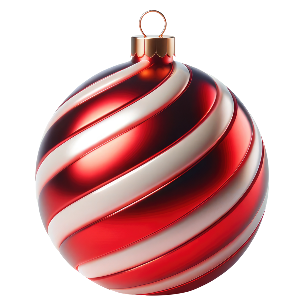 AI generated Elegant Striped Christmas Ornament isolated png