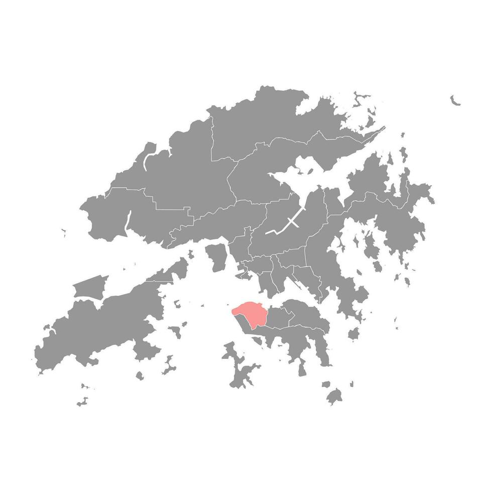 central y occidental distrito mapa, administrativo división de hong Kong vector ilustración.