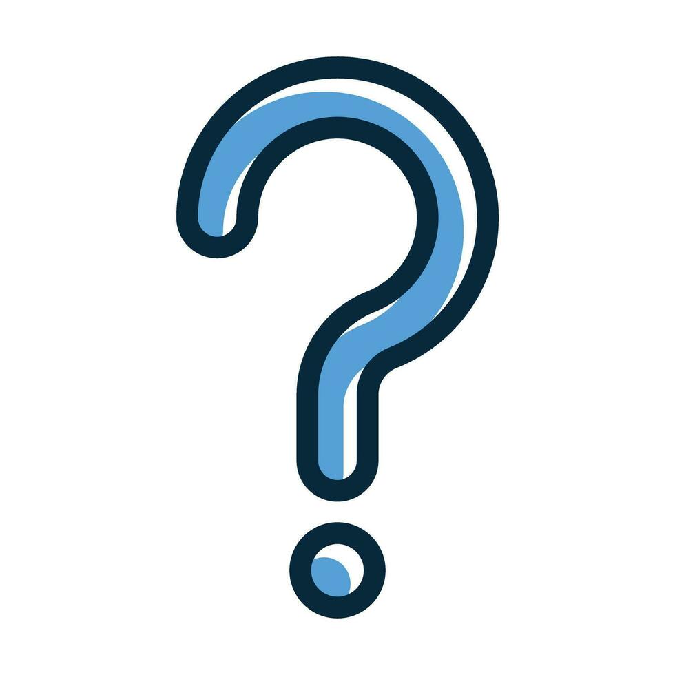 Question Mark Vector Thick Line Filled Dark Colors