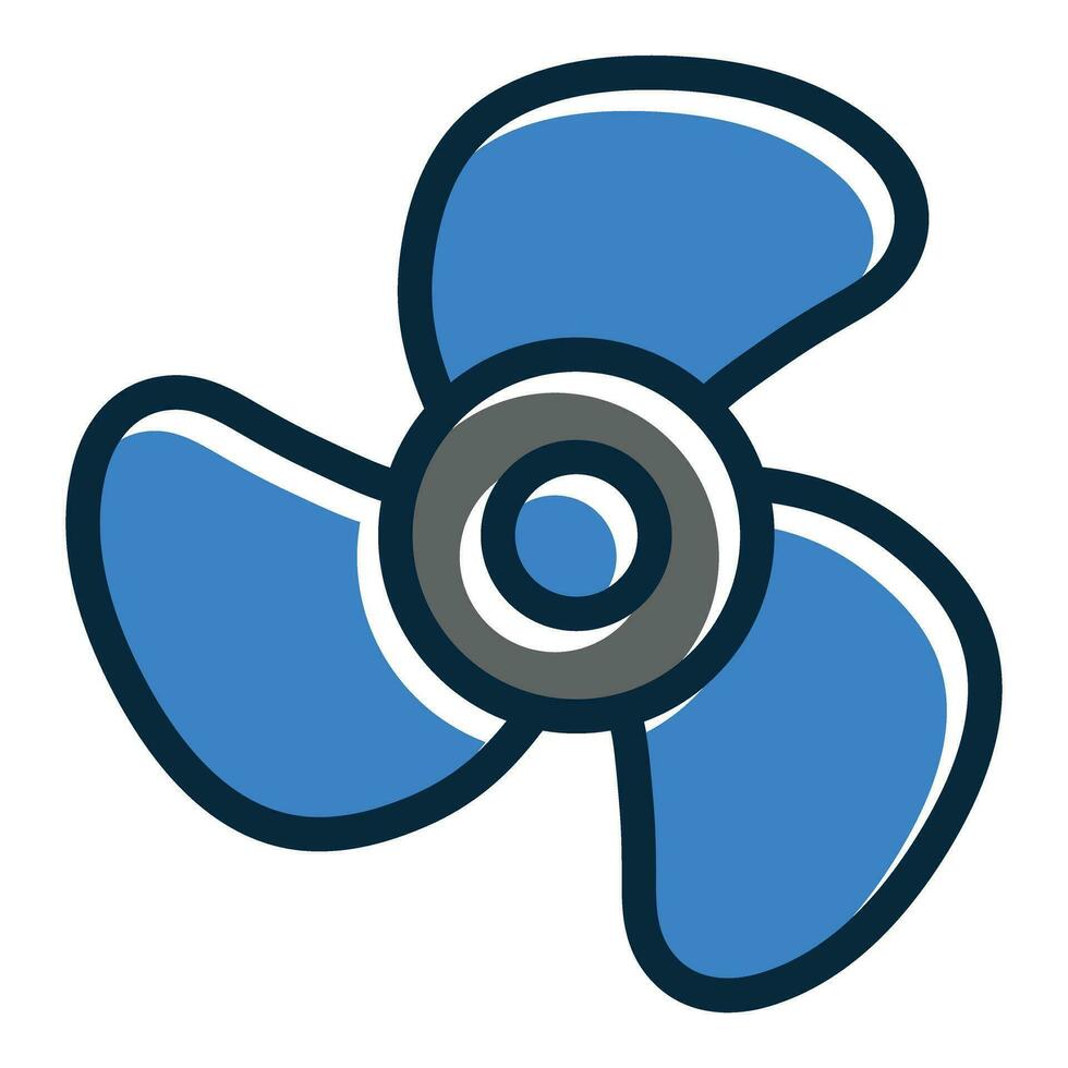 Propeller Vector Thick Line Filled Dark Colors