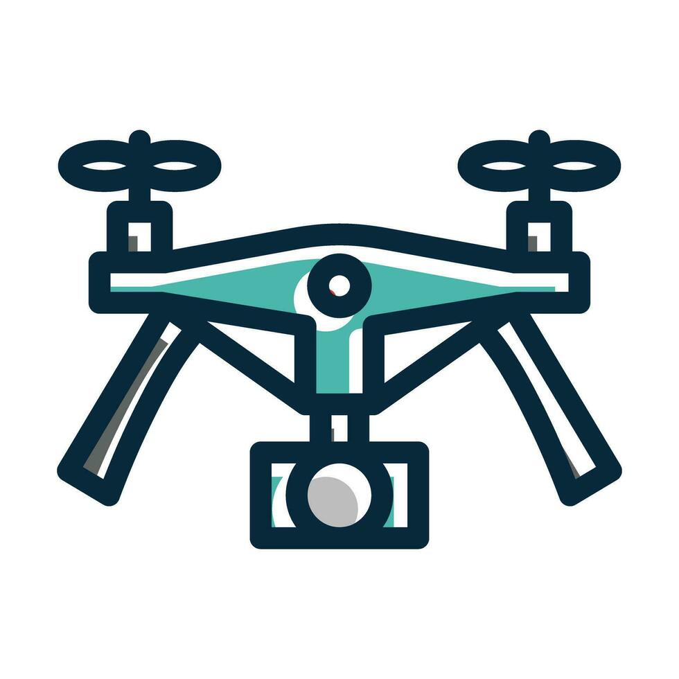 Drone Video Camera Vector Thick Line Filled Dark Colors