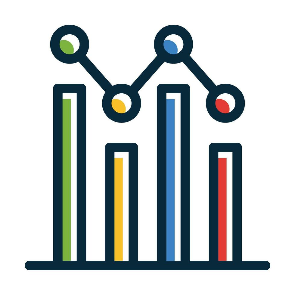 Graph Vector Thick Line Filled Dark Colors