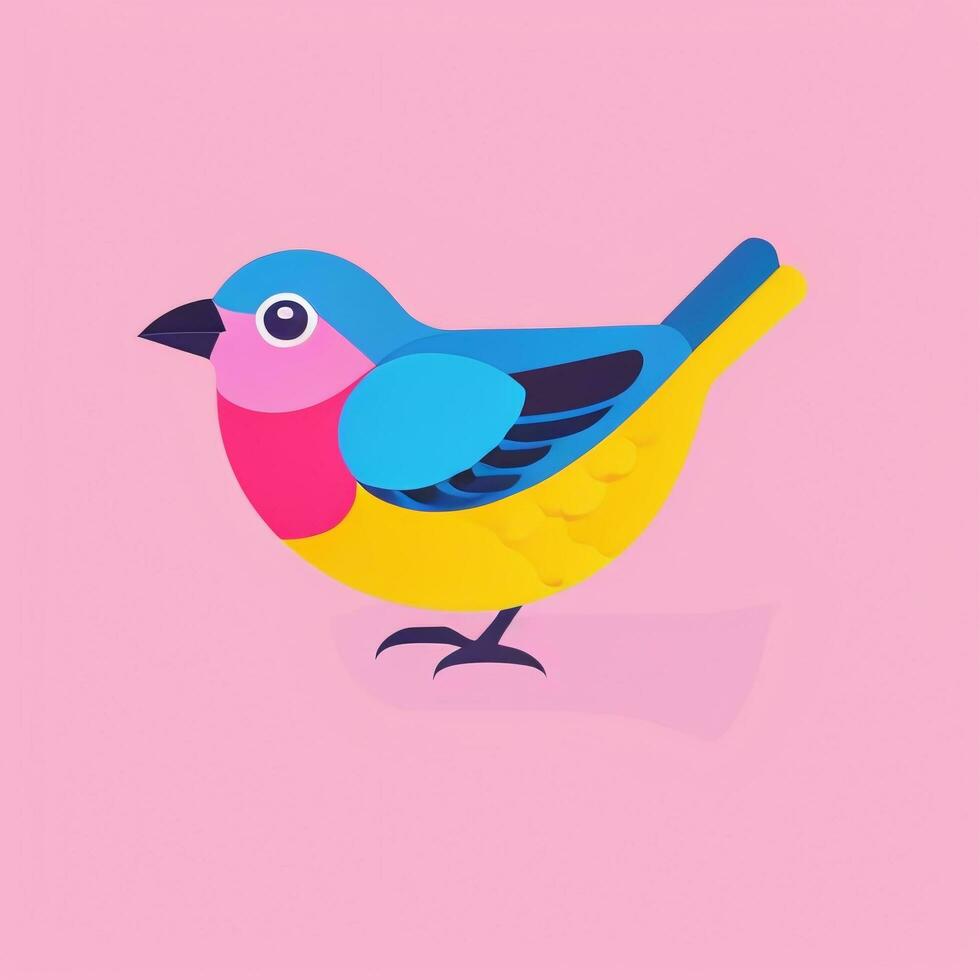 AI generated Colorful Bird Logo Avatar Clip Art Icon Sticker Decoration Simple Background photo