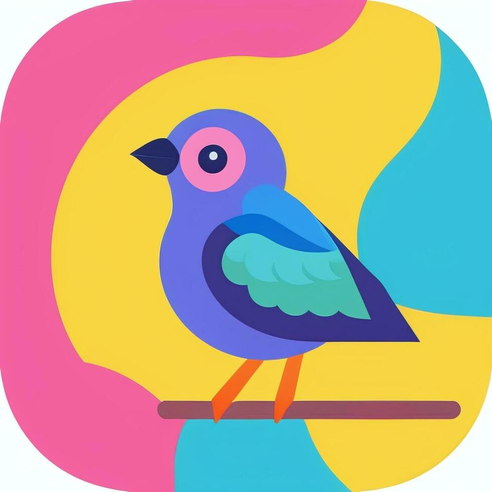 AI generated Colorful Bird Logo Avatar Clip Art Icon Sticker Decoration Simple Background photo