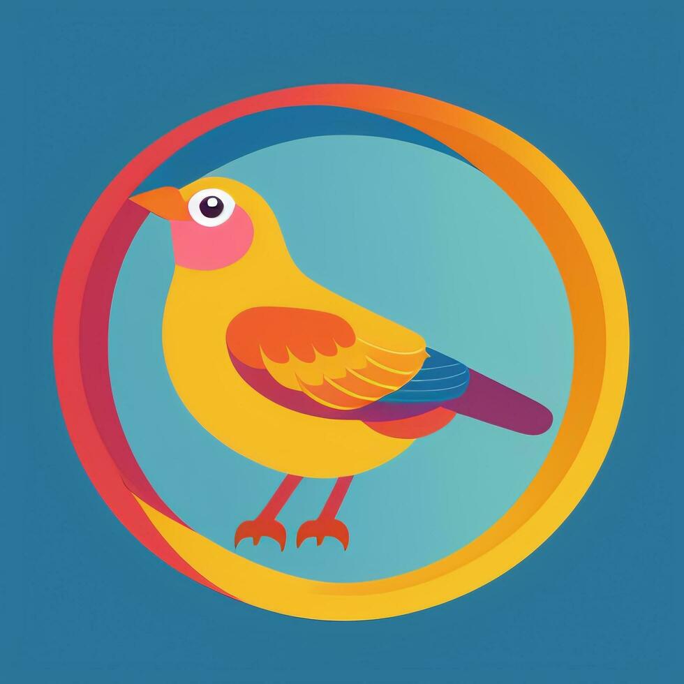 AI generated Colorful Bird Logo Avatar Clip Art Icon Sticker Decoration Simple Background photo