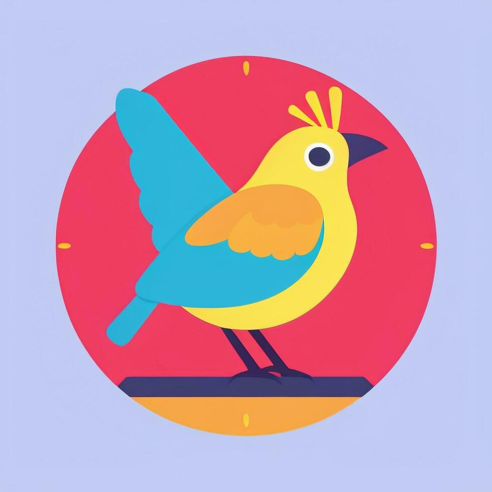 AI generated Colorful Bird Logo Avatar Clip Art Icon Sticker Decoration Simple Background photo