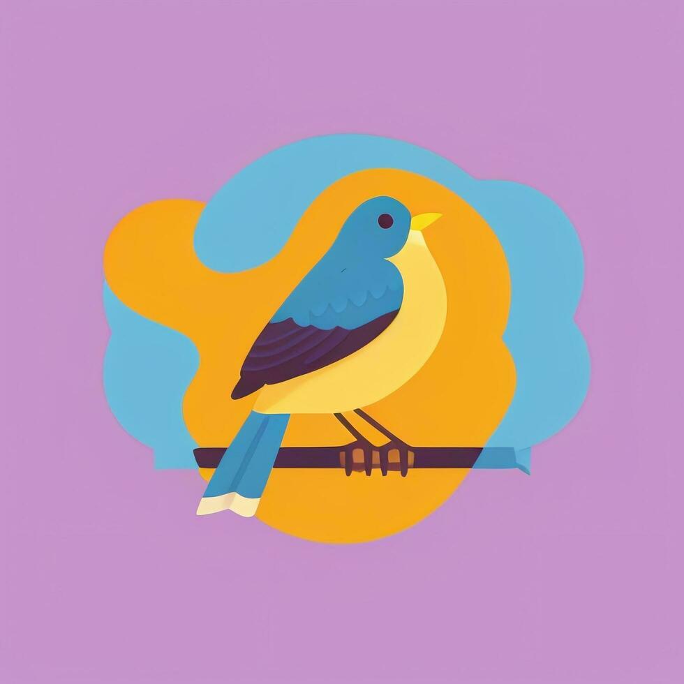 AI generated Colorful Bird Logo Avatar Clip Art Icon Sticker Decoration Simple Background photo