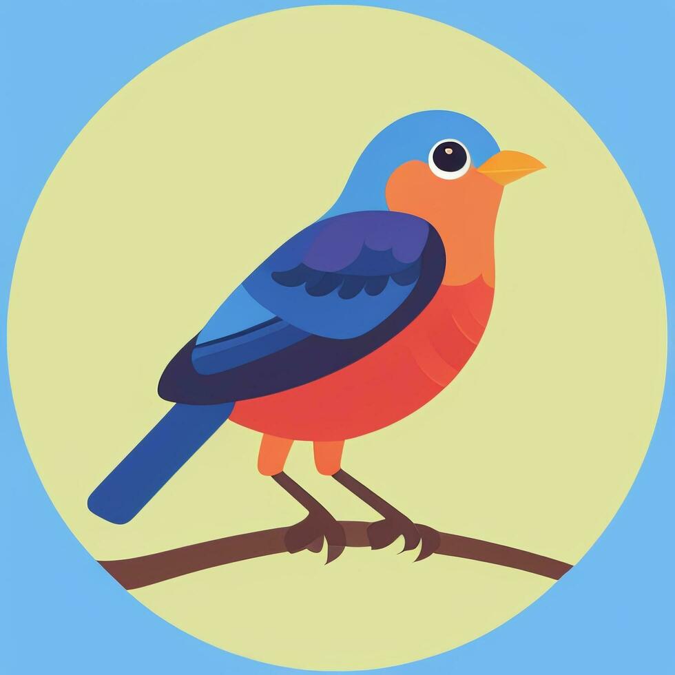 AI generated Colorful Bird Logo Avatar Clip Art Icon Sticker Decoration Simple Background photo