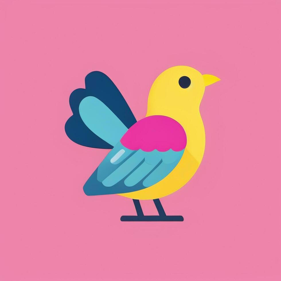 AI generated Colorful Bird Logo Avatar Clip Art Icon Sticker Decoration Simple Background photo