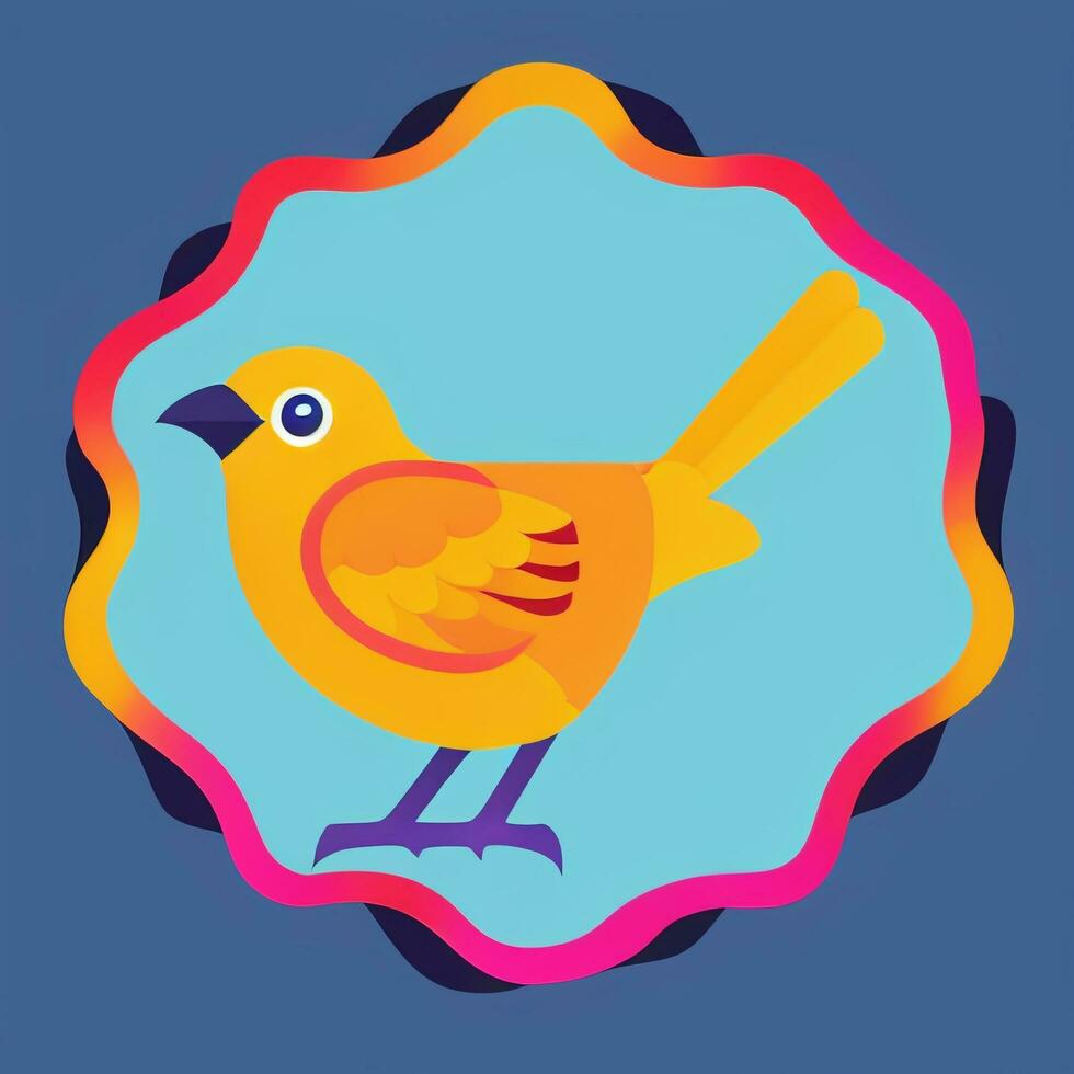 AI generated Colorful Bird Logo Avatar Clip Art Icon Sticker Decoration Simple Background photo