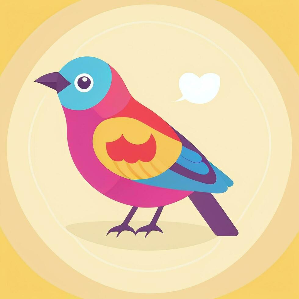 AI generated Colorful Bird Logo Avatar Clip Art Icon Sticker Decoration Simple Background photo