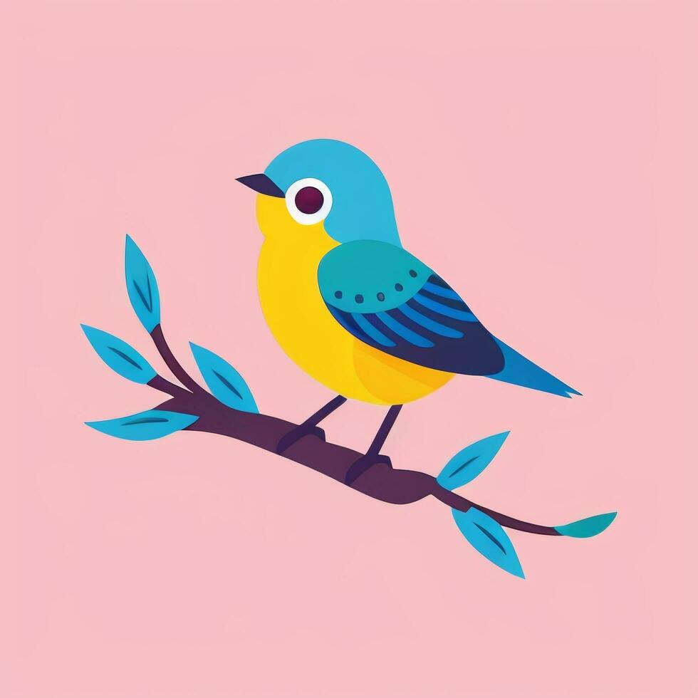AI generated Colorful Bird Logo Avatar Clip Art Icon Sticker Decoration Simple Background photo