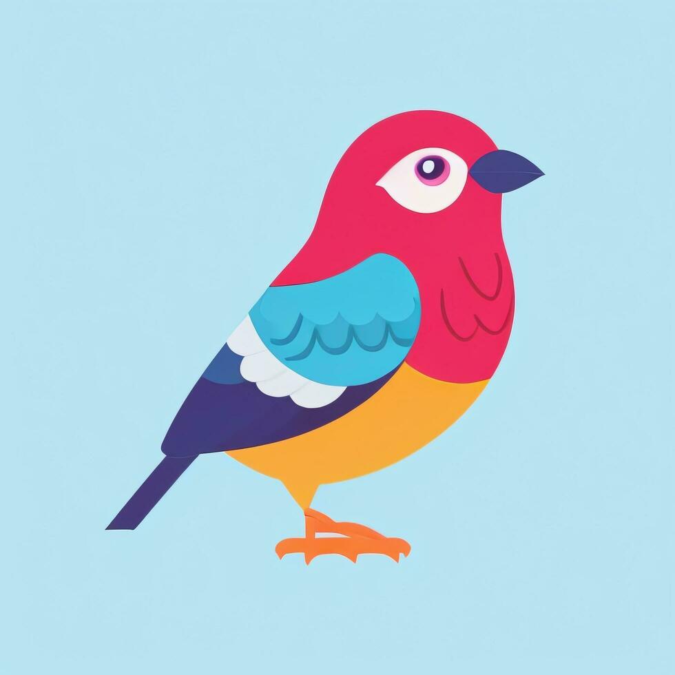 AI generated Colorful Bird Logo Avatar Clip Art Icon Sticker Decoration Simple Background photo