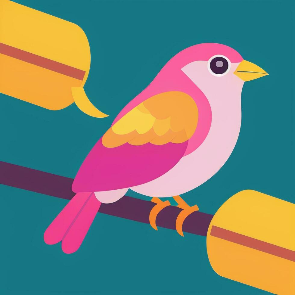 AI generated Colorful Bird Logo Avatar Clip Art Icon Sticker Decoration Simple Background