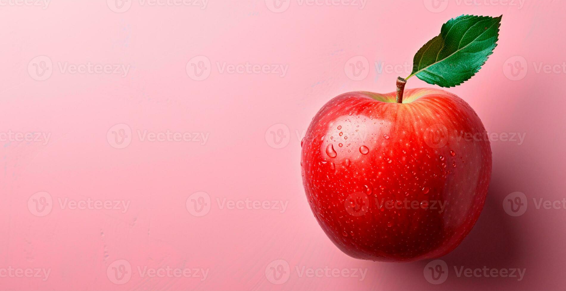 AI generated Ripe red apple on a white background - AI generated image photo