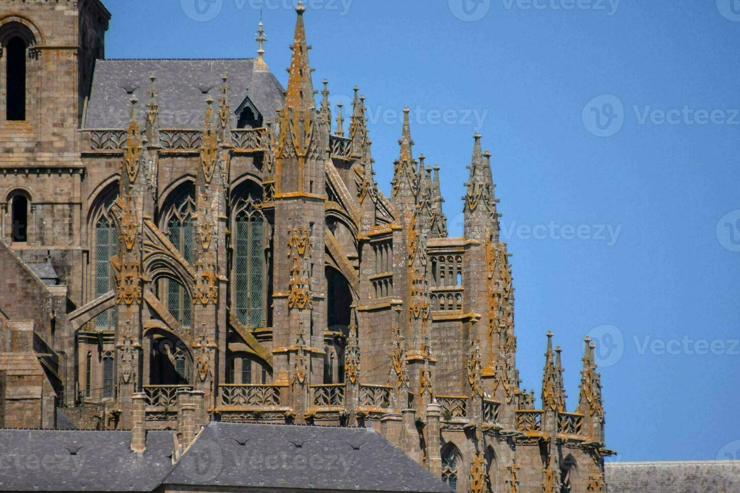 the gothic architecture of the cathedral in saint - amand, france photo