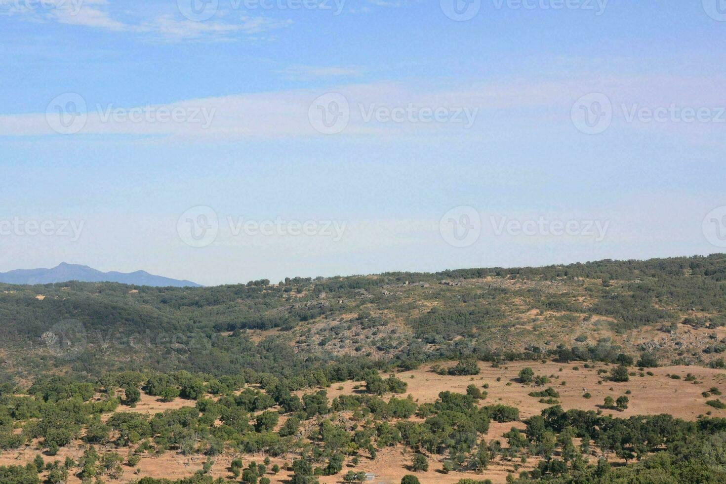 un ver de el montañas y colinas desde un cima de la colina foto