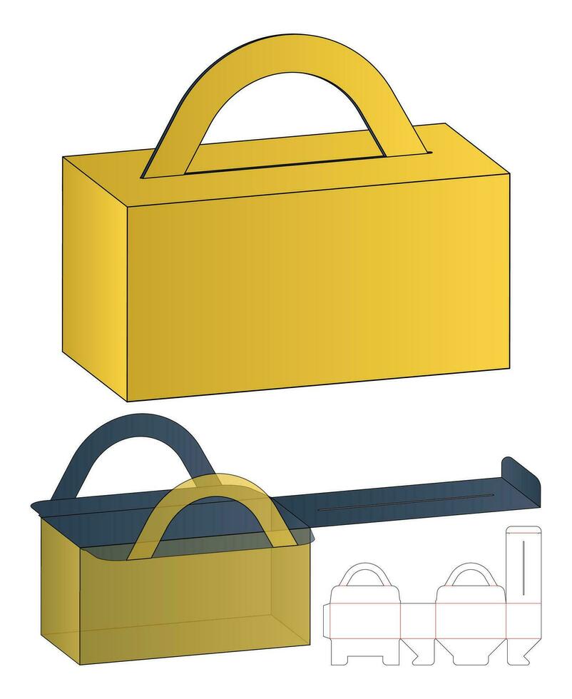 Box packaging die cut template design. 3d mock-up vector