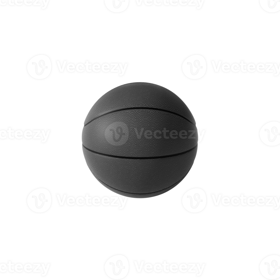 Black basketball ball isolated. transparent background png