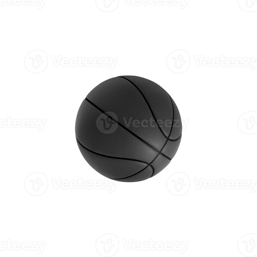 Black basketball ball isolated. transparent background png