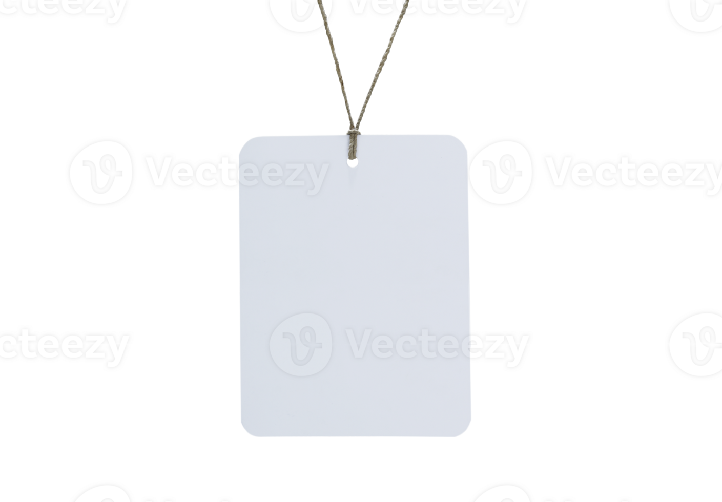Blank tag tied for hang on product for show price or discount. transparent background png