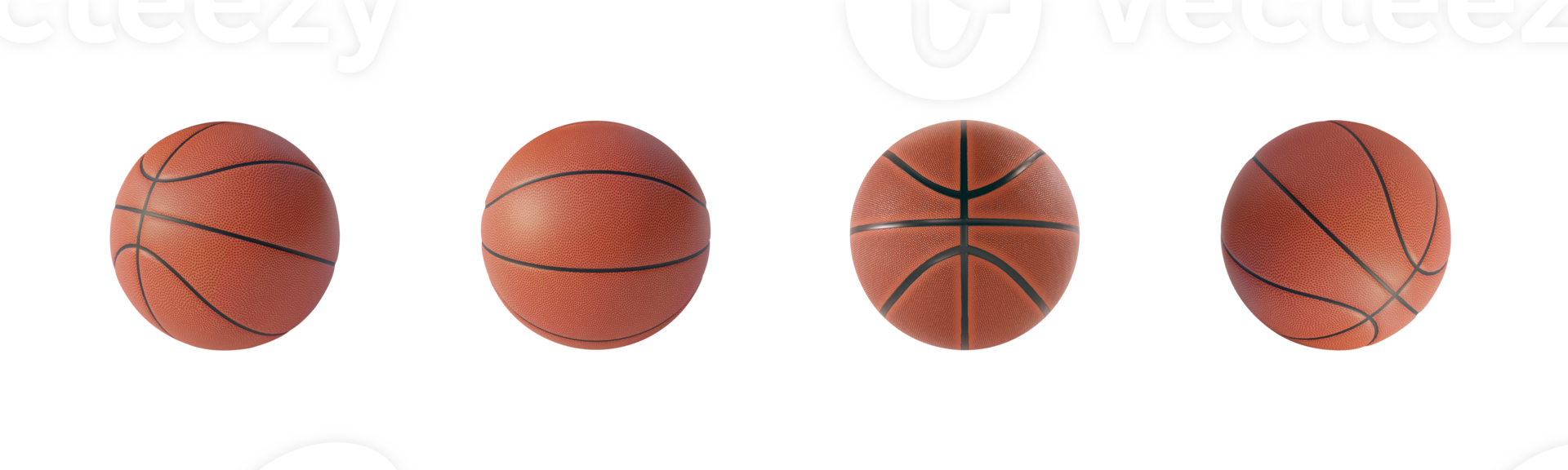 Three basketball ball isolated. transparent background png