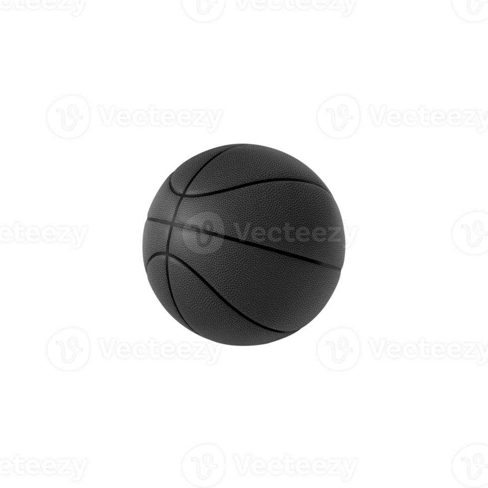 Black basketball ball isolated. transparent background png