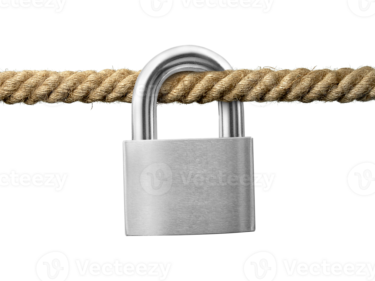 key lock on rope. transparent background 34800044 PNG