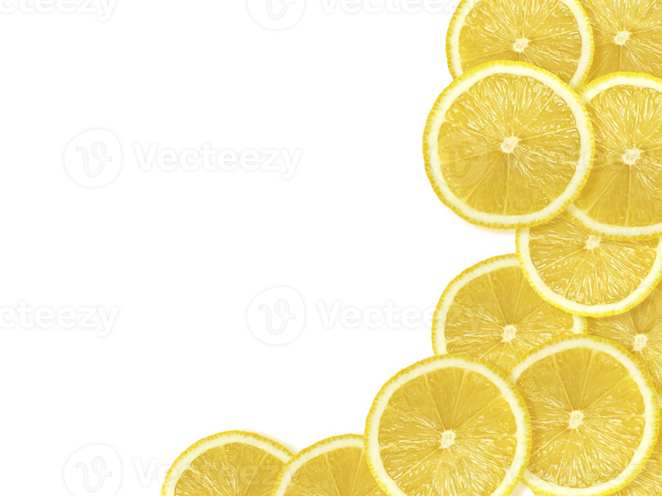 several lemon slices. transparent background png