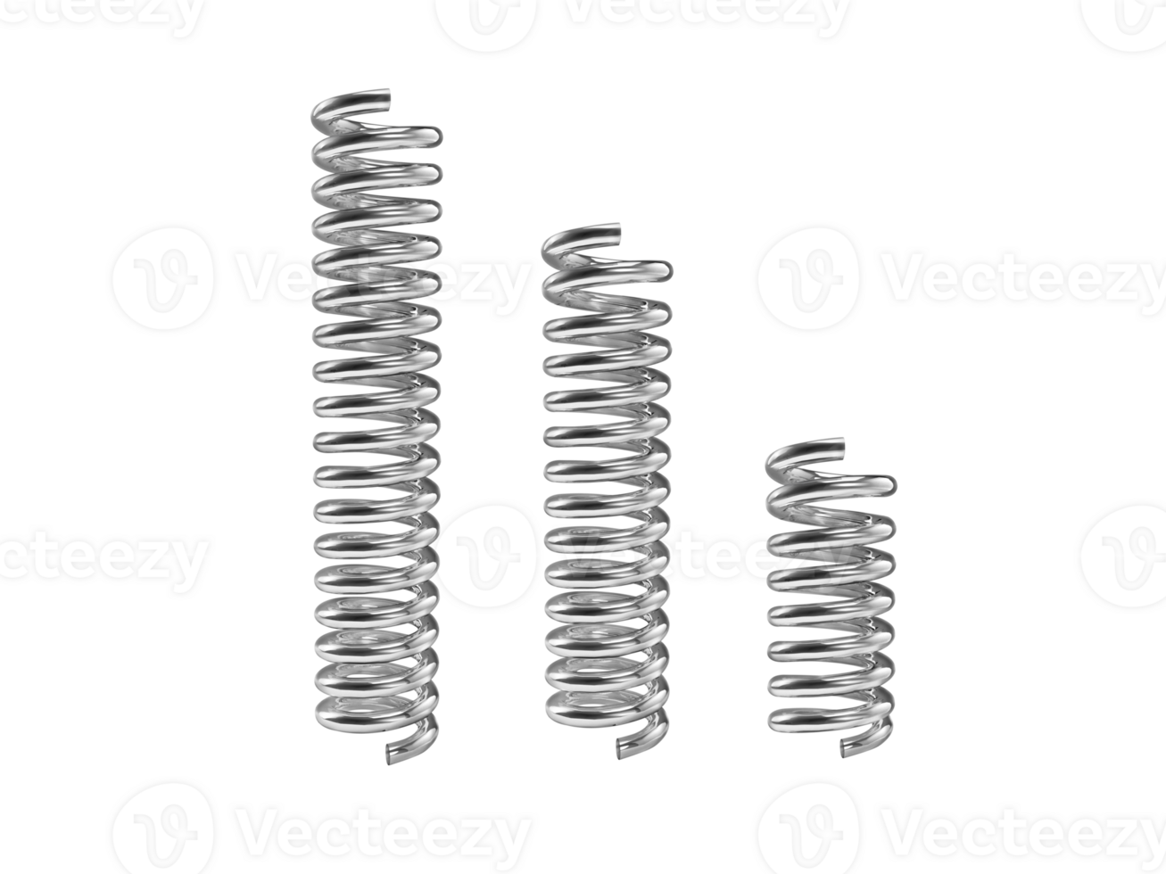 Silver color coil spring. transparent background 34800178 PNG