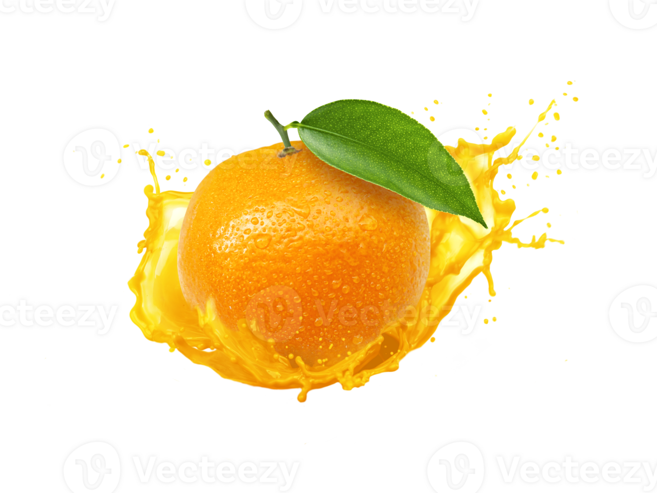 orange with splash ,orange Juice photo retouching. transparent background png