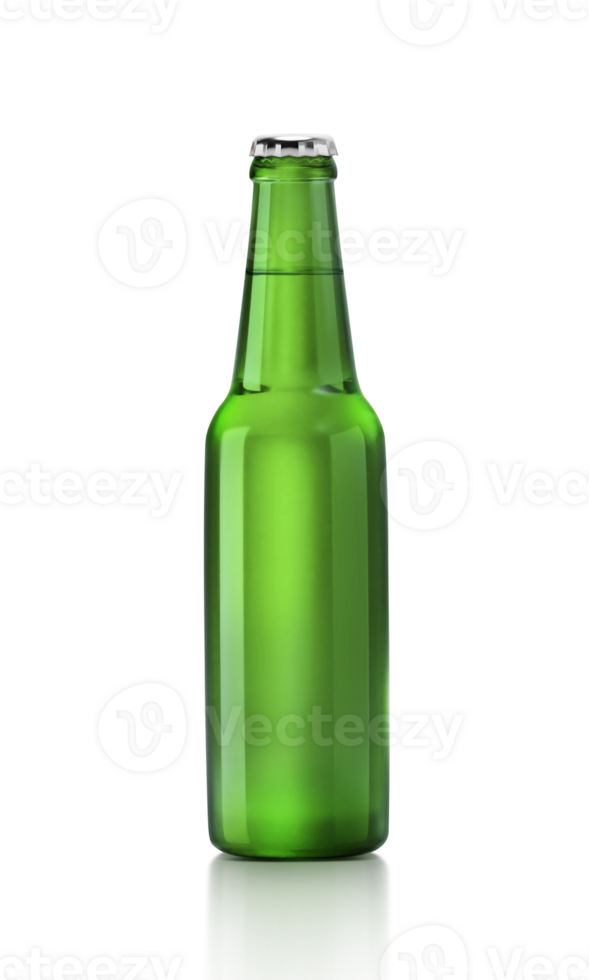 Green beer bottle. transparent background png