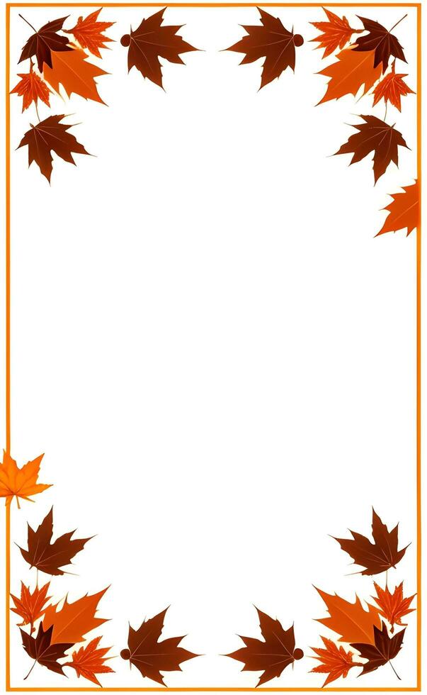 AI generated Thanksgiving border frame illustration photo