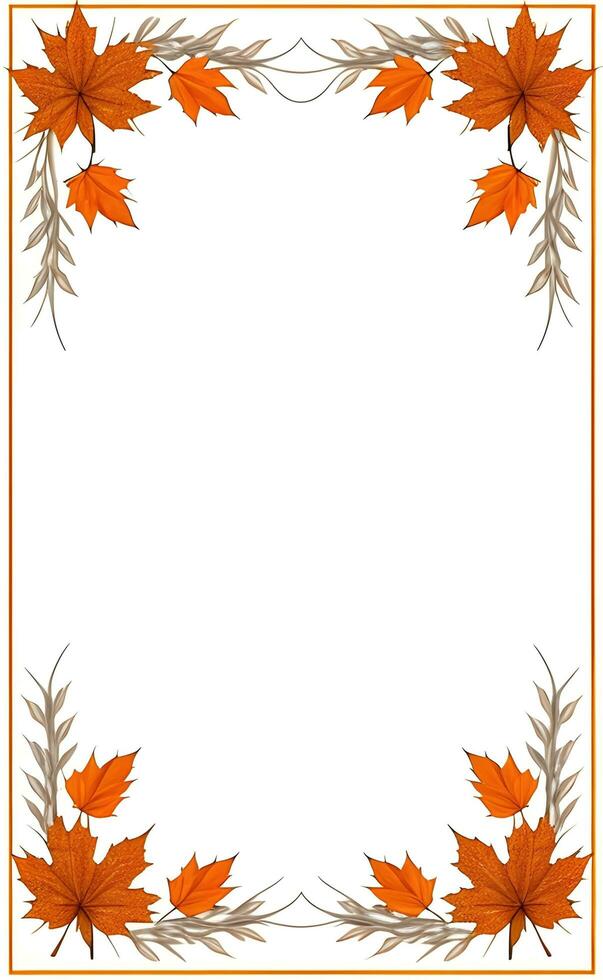 AI generated Thanksgiving border frame illustration photo