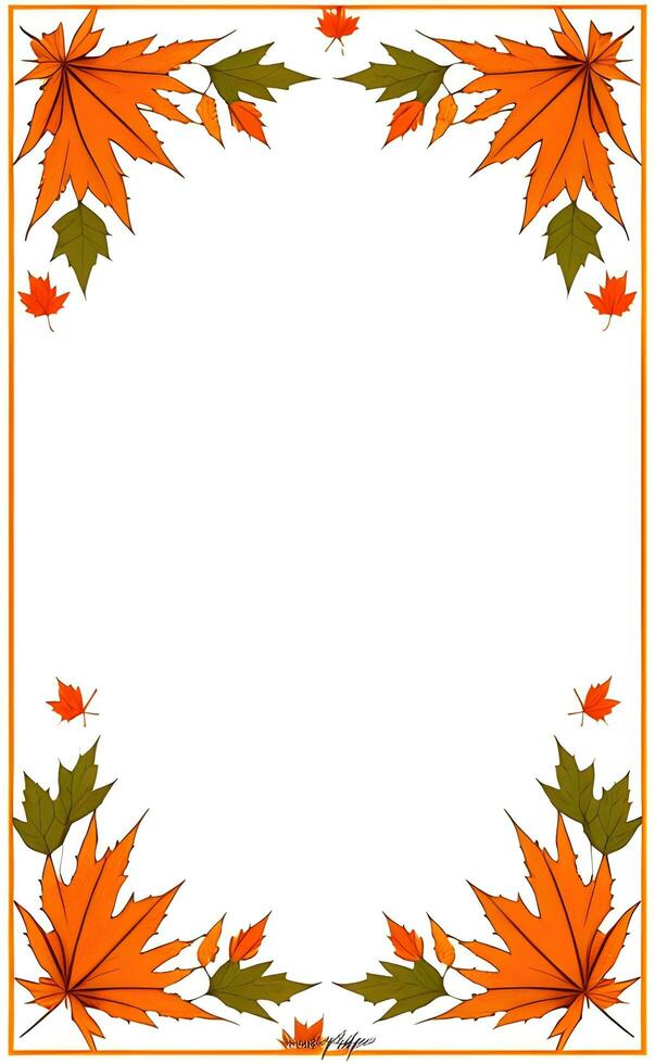 AI generated Thanksgiving border frame illustration photo