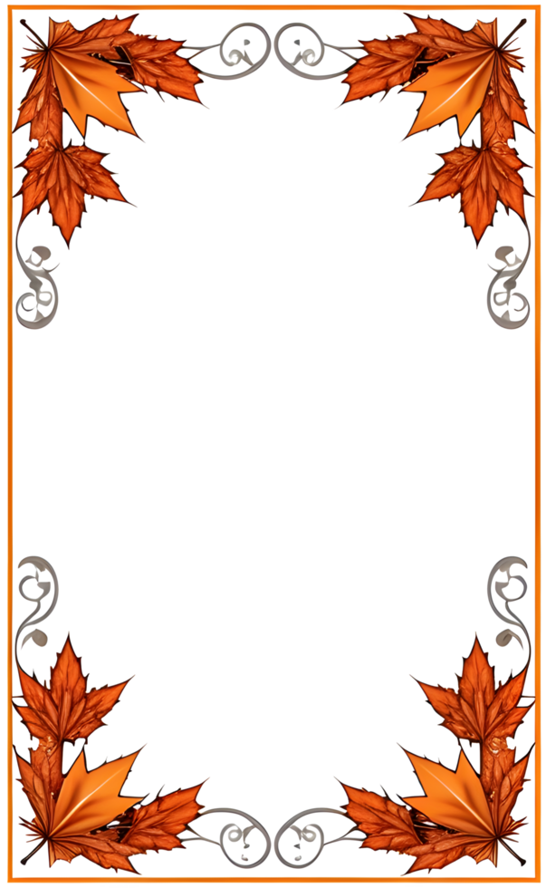 AI generated Thanksgiving Border frame PNG transparent background