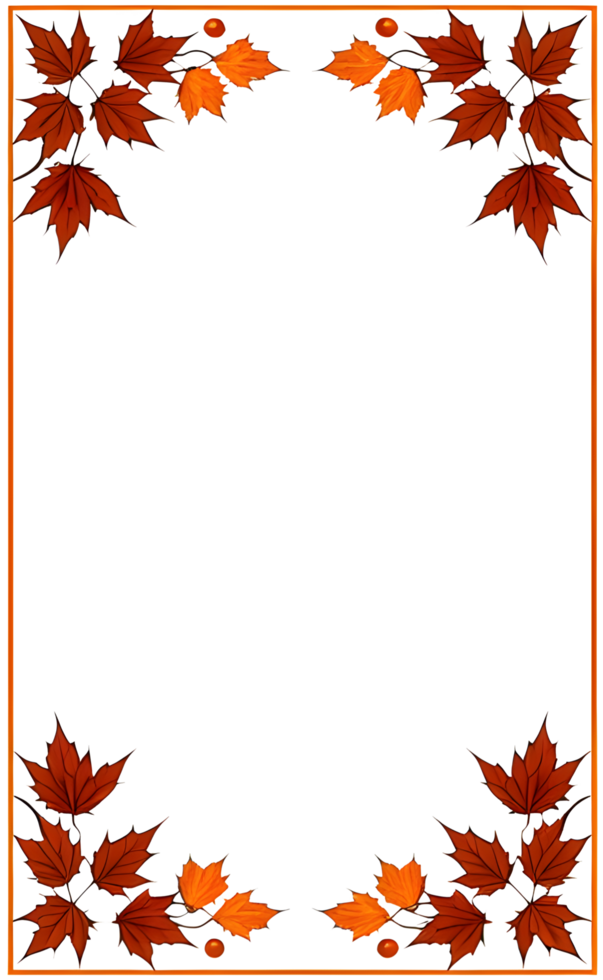 AI generated Thanksgiving Border frame PNG transparent background