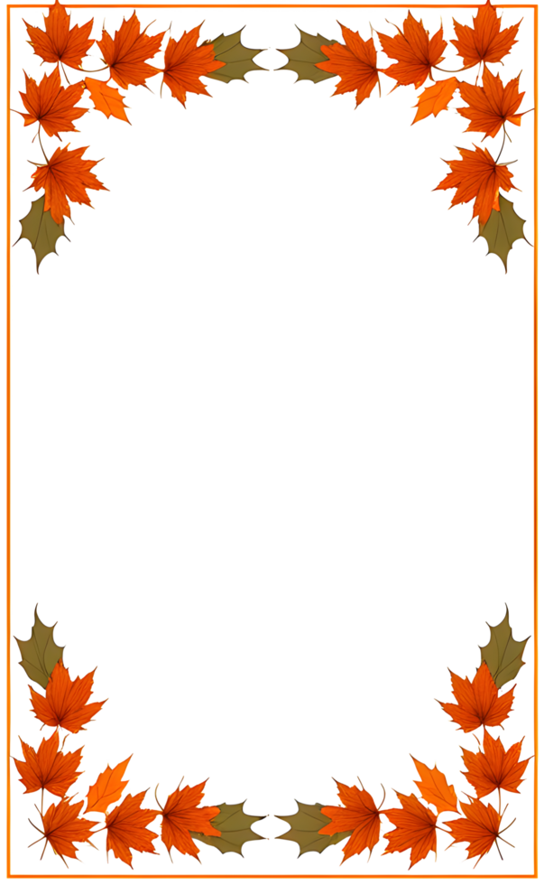 AI generated Thanksgiving Border frame PNG transparent background